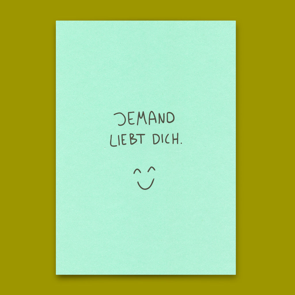 Deli Cards Postkarte "Jemand liebt dich" | Schöne Karte mit Spruch