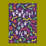 Deli Cards Postkarte "Konfetti für dich" | Coole Karte zum Geburtstag
