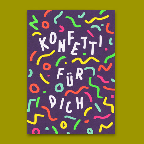 Deli Cards Postkarte "Konfetti für dich" | Coole Karte zum Geburtstag