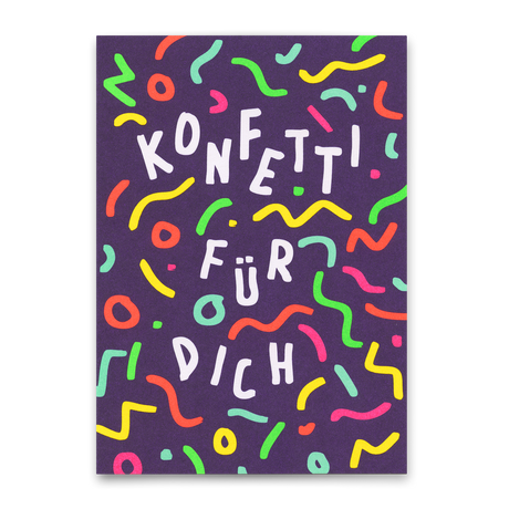 Deli Cards Postkarte "Konfetti für dich" | Coole Karte zum Geburtstag