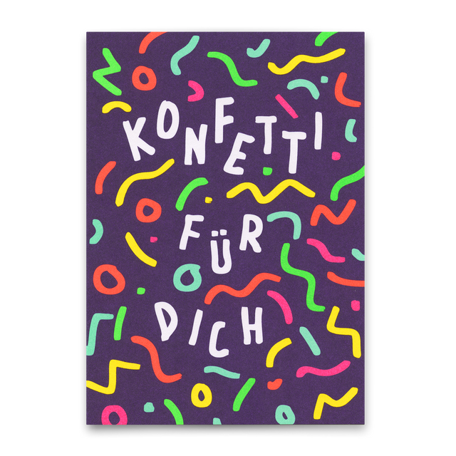 Deli Cards Postkarte "Konfetti für dich" | Coole Karte zum Geburtstag