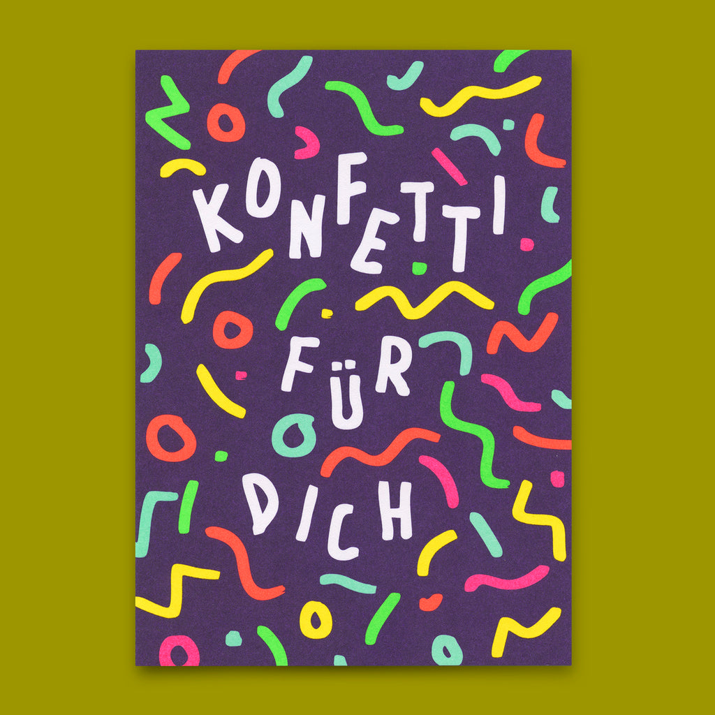 Deli Cards Postkarte "Konfetti für dich" | Coole Karte zum Geburtstag