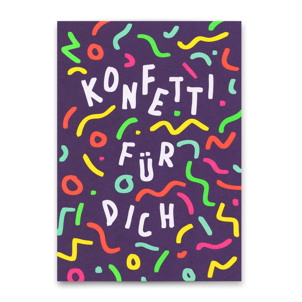 Deli Cards Postkarte "Konfetti für dich" | Coole Karte zum Geburtstag