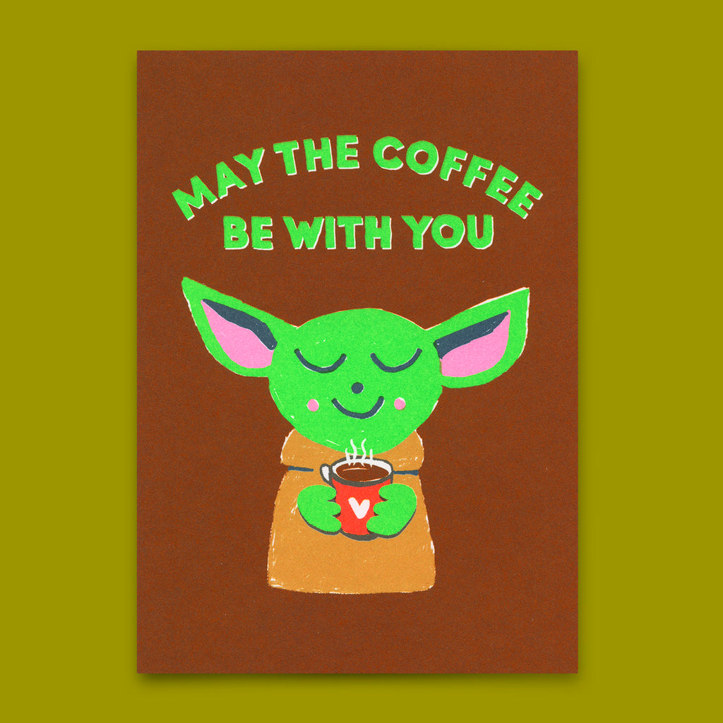 Deli Cards Postkarte "May the coffee be with you" | Lustige Karte mit Spruch