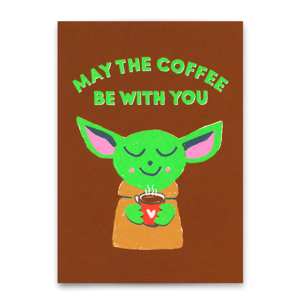 Deli Cards Postkarte "May the coffee be with you" | Lustige Karte mit Spruch