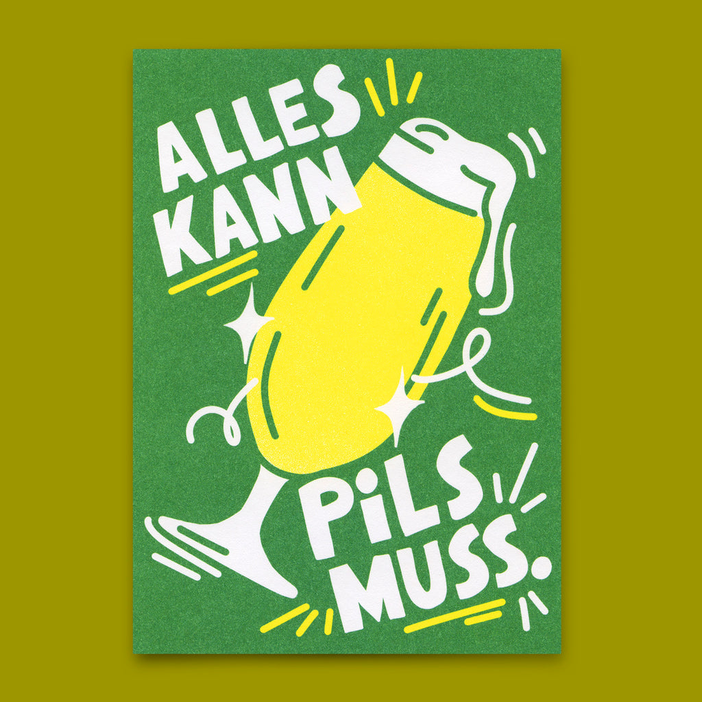 Deli Cards Postkarte "Alles kann, Pils muss" | Lustige Karte für jeden Anlass