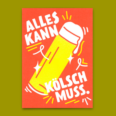 Deli Cards Postkarte "Alles kann, Kölsch muss" | Lustige Karte für jeden Anlass