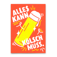 Deli Cards Postkarte "Alles kann, Kölsch muss" | Lustige Karte für jeden Anlass