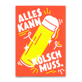 Deli Cards Postkarte "Alles kann, Kölsch muss" | Lustige Karte für jeden Anlass