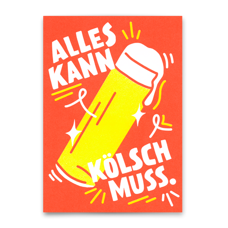 Deli Cards Postkarte "Alles kann, Kölsch muss" | Lustige Karte für jeden Anlass