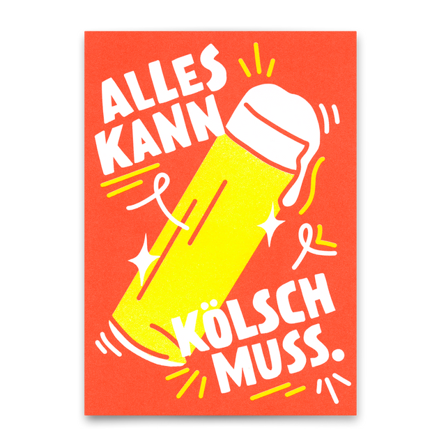 Deli Cards Postkarte "Alles kann, Kölsch muss" | Lustige Karte für jeden Anlass