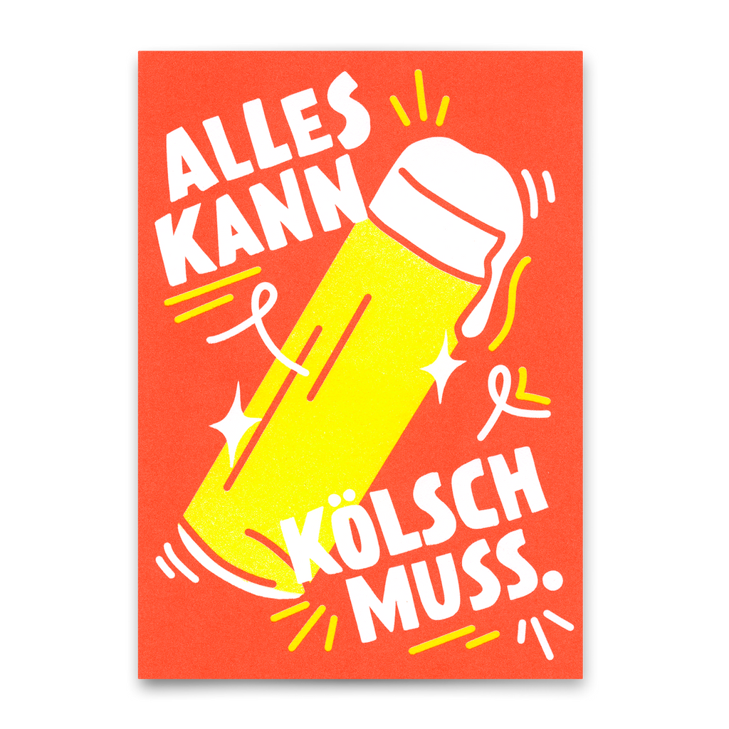Deli Cards Postkarte "Alles kann, Kölsch muss" | Lustige Karte für jeden Anlass