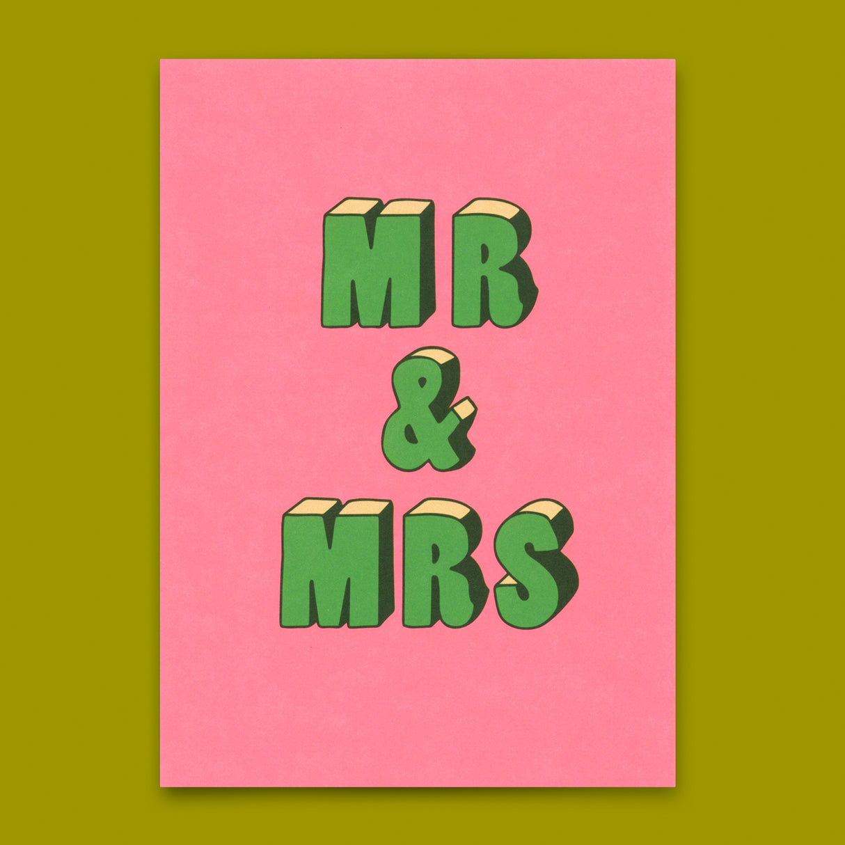 Deli Cards Postkarte "Mr & Mrs 3D-Typo" | Coole Karte zur Hochzeit