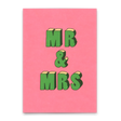 Deli Cards Postkarte "Mr & Mrs 3D-Typo" | Coole Karte zur Hochzeit