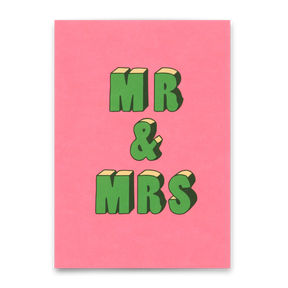 Deli Cards Postkarte "Mr & Mrs 3D-Typo" | Coole Karte zur Hochzeit