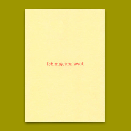 Deli Cards Postkarte "Ich mag uns zwei" | Lustige Karte für Verliebte