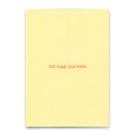 Deli Cards Postkarte "Ich mag uns zwei" | Lustige Karte für Verliebte