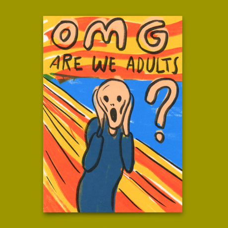 Deli Cards Postkarte "OMG – are we adults" | Lustige Karte zum Geburtstag