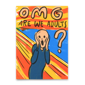 Deli Cards Postkarte "OMG – are we adults" | Lustige Karte zum Geburtstag