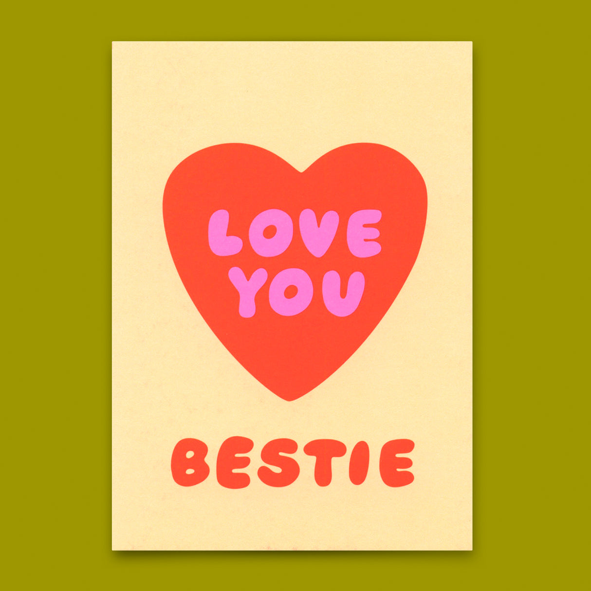 Deli Cards Postkarte "Love you, Bestie" | Schöne Freundschafts-Karte