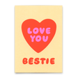 Deli Cards Postkarte "Love you, Bestie" | Schöne Freundschafts-Karte