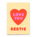 Deli Cards Postkarte "Love you, Bestie" | Schöne Freundschafts-Karte