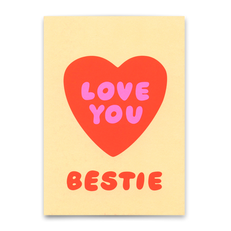 Deli Cards Postkarte "Love you, Bestie" | Schöne Freundschafts-Karte