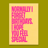Deli Cards Postkarte "Normally I forget birthdays" | Lustige Karte zum Geburtstag