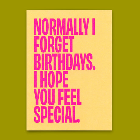 Deli Cards Postkarte "Normally I forget birthdays" | Lustige Karte zum Geburtstag