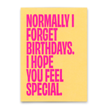 Deli Cards Postkarte "Normally I forget birthdays" | Lustige Karte zum Geburtstag