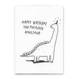 Deli Cards Postkarte "Fucking dinosaur" | Lustige Karte zum Geburtstag