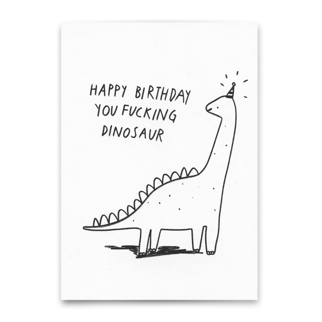 Deli Cards Postkarte "Fucking dinosaur" | Lustige Karte zum Geburtstag