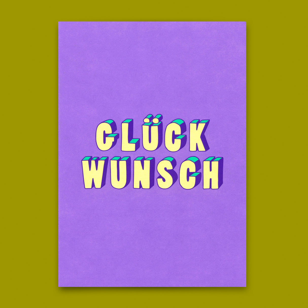 Deli Cards Postkarte "Glückwunsch 3D-Typo" | Coole Karte für jeden Anlass