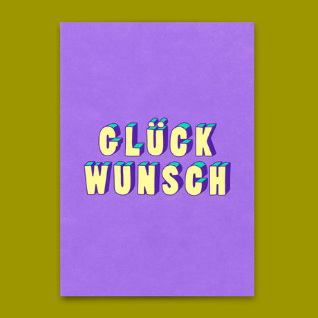 Deli Cards Postkarte "Glückwunsch 3D-Typo" | Coole Karte für jeden Anlass