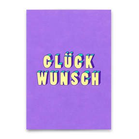 Deli Cards Postkarte "Glückwunsch 3D-Typo" | Coole Karte für jeden Anlass