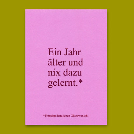 Deli Cards Postkarte "Wieder nix dazu gelernt" | Lustige Karte zum Geburtstag