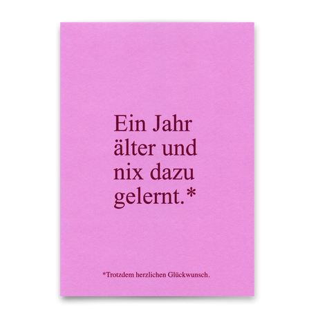 Deli Cards Postkarte "Wieder nix dazu gelernt" | Lustige Karte zum Geburtstag