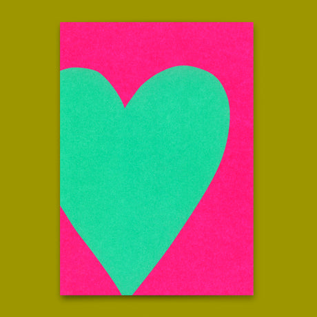 Deli Cards Postkarte "Neon Heart 2" | Schöne Karte für Verliebte