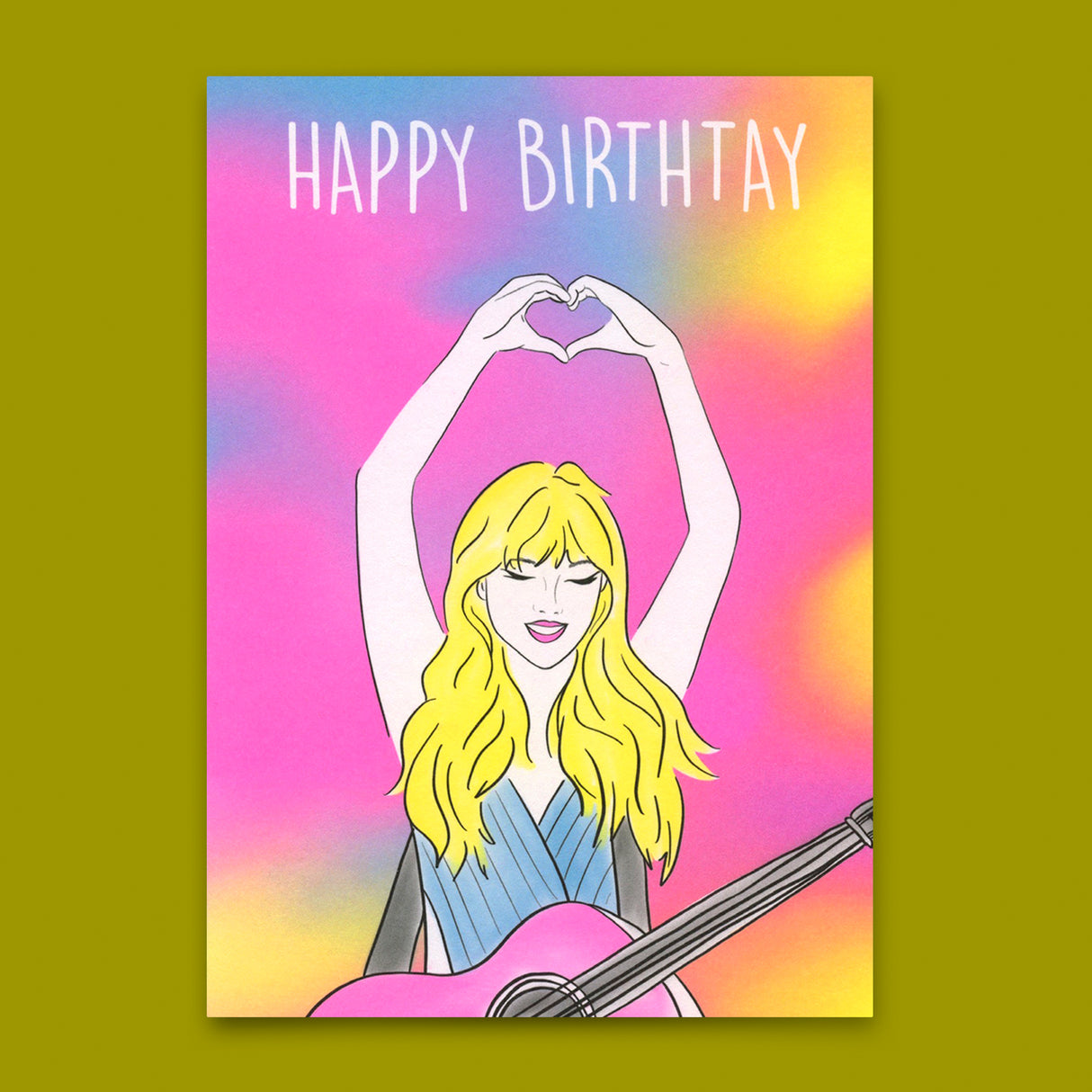 Deli Cards Postkarte "Happy Birth-Tay" | Ausgefallene Karte zum Geburtstag