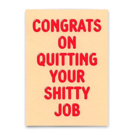 Deli Cards Postkarte "Congrats on quitting" | Lustige Karte mit Spruch