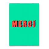 Deli Cards Postkarte "Merci 3D-Typo" | Coole Karte zum Dankesagen