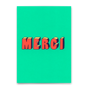 Deli Cards Postkarte "Merci 3D-Typo" | Coole Karte zum Dankesagen