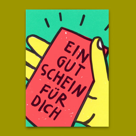 Deli Cards Postkarte "Ein Gutschein für dich" | Schöne Gutschein-Karte