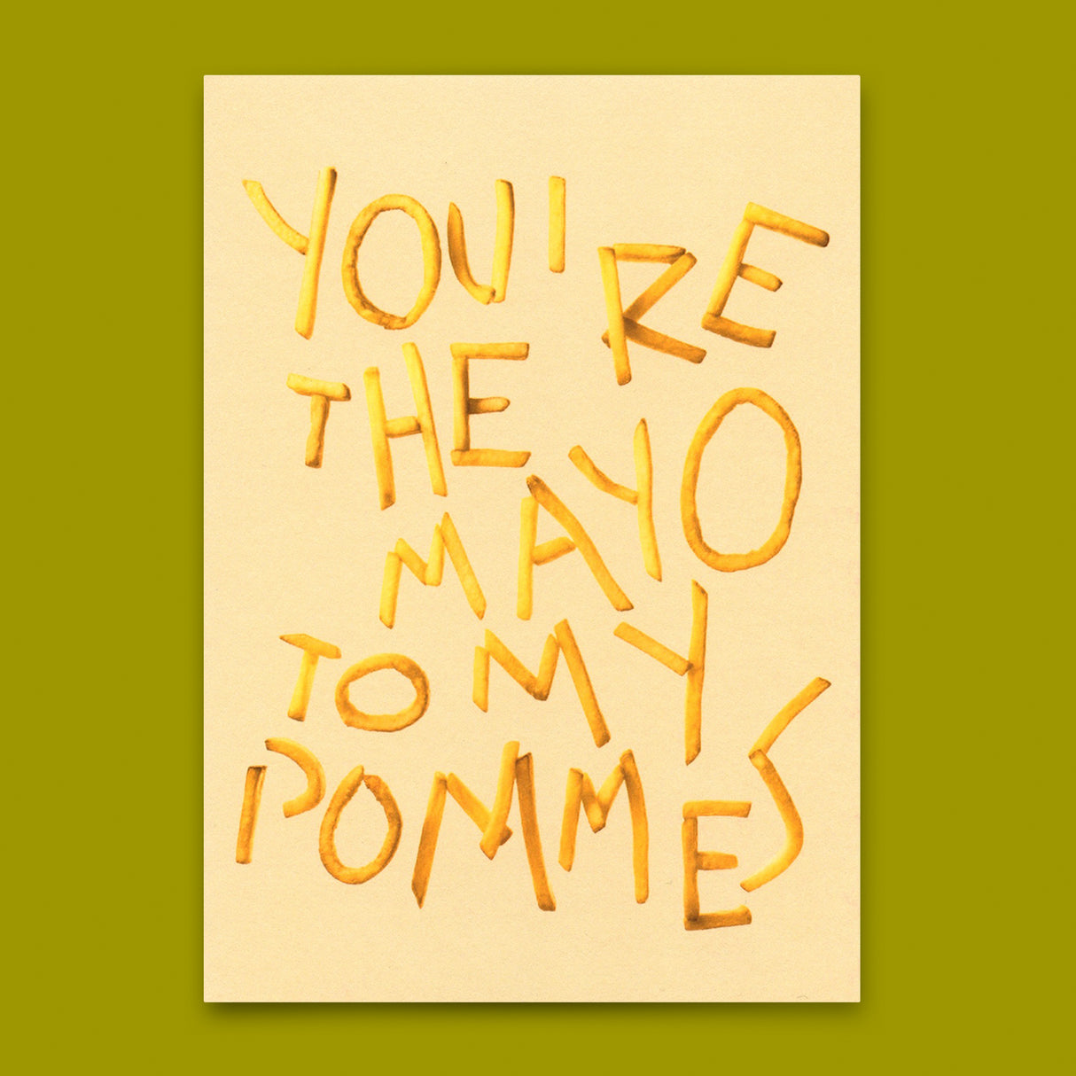 Deli Cards Postkarte "Mayo to my Pommes" | Lustige Karte für Verliebte