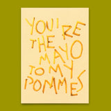 Deli Cards Postkarte "Mayo to my Pommes" | Lustige Karte für Verliebte