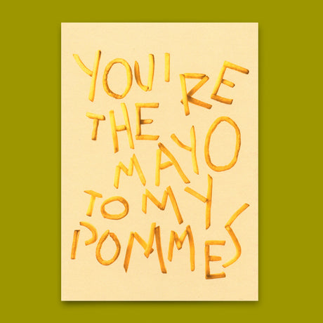 Deli Cards Postkarte "Mayo to my Pommes" | Lustige Karte für Verliebte