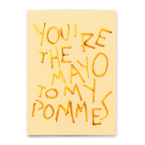 Deli Cards Postkarte "Mayo to my Pommes" | Lustige Karte für Verliebte