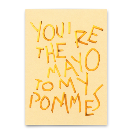 Deli Cards Postkarte "Mayo to my Pommes" | Lustige Karte für Verliebte