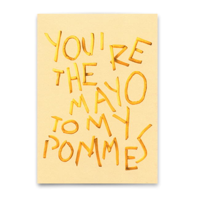 Deli Cards Postkarte "Mayo to my Pommes" | Lustige Karte für Verliebte