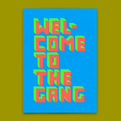 Deli Cards Postkarte "Welcome to the gang" | Lustige Karte zur Geburt